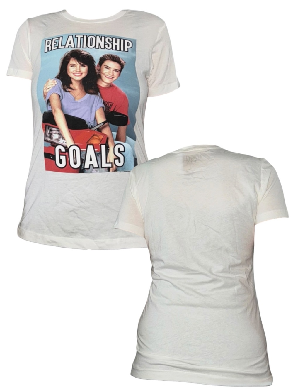 Graphic 'Relationship Goals' White Tee